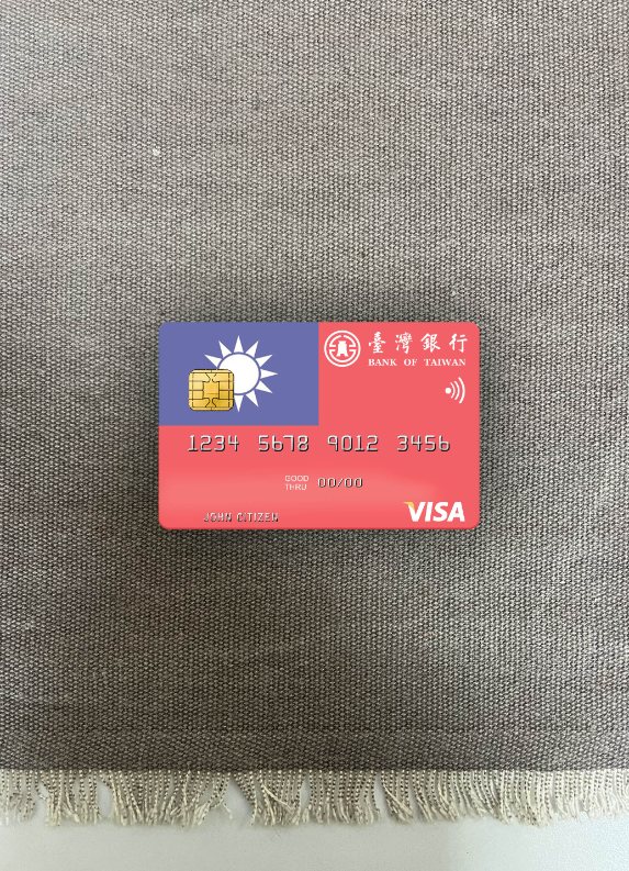 Download Taiwan Bank of Taiwan visa debit card photolook front Photoshop template